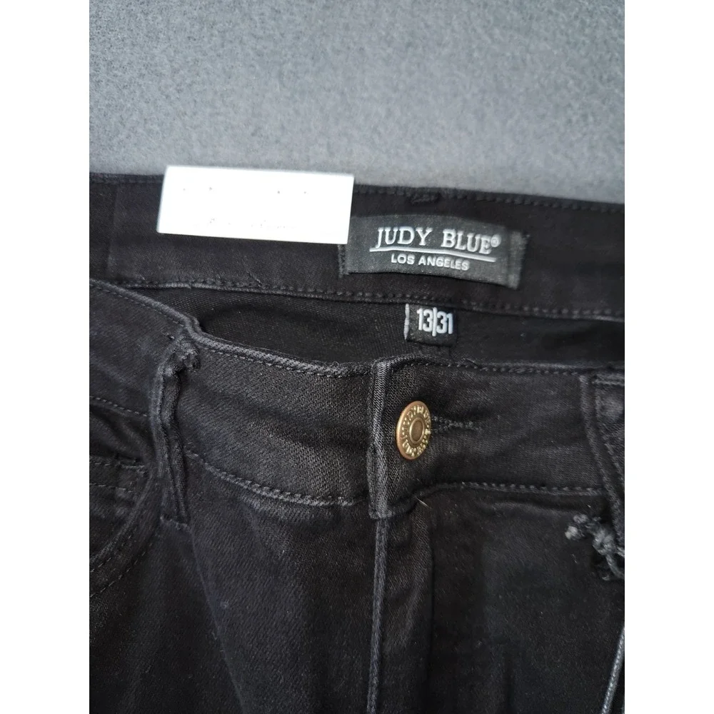 Judy Blue Pull On Flare Jeans Womens 13/31 Black High Waist Stretch Western NWT - Picture 8 of 13